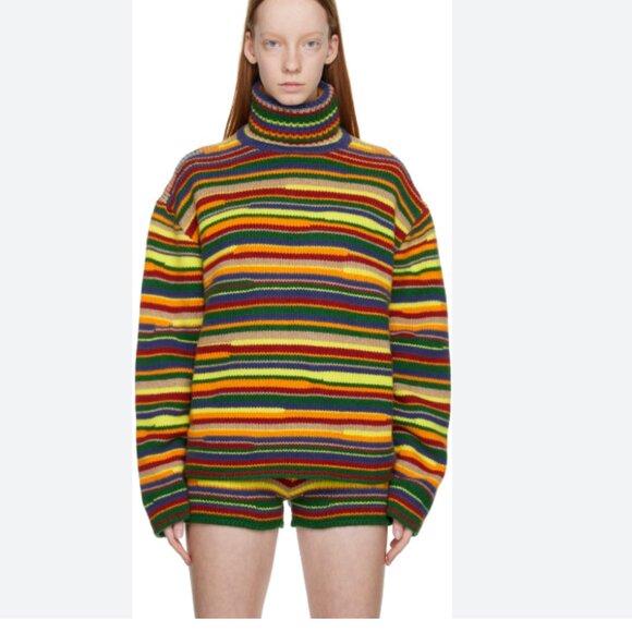 The Elder Statesman Multicolor Horizon Turtleneck - Picture 3 of 5